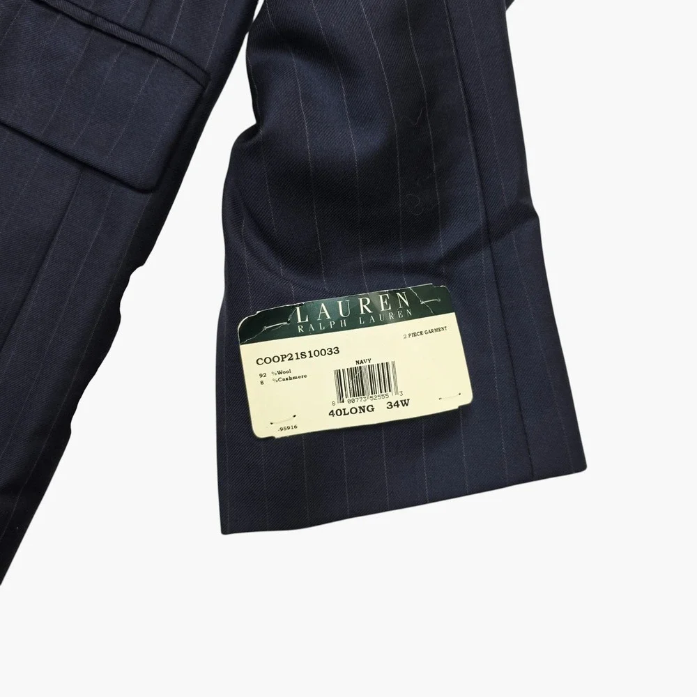 Lauren Ralph Lauren Mens Navy Blue Pinstripe 2 Button Blazer Sport Coat Canada